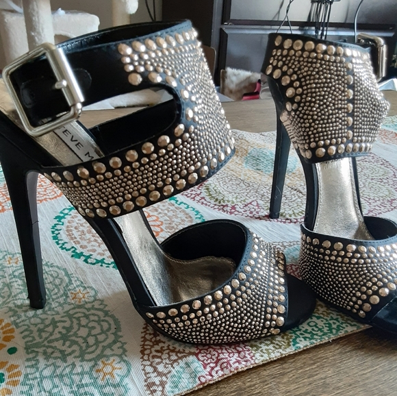 Steve Madden Gold and Black Size 6 High Heels - Picture 2 of 8